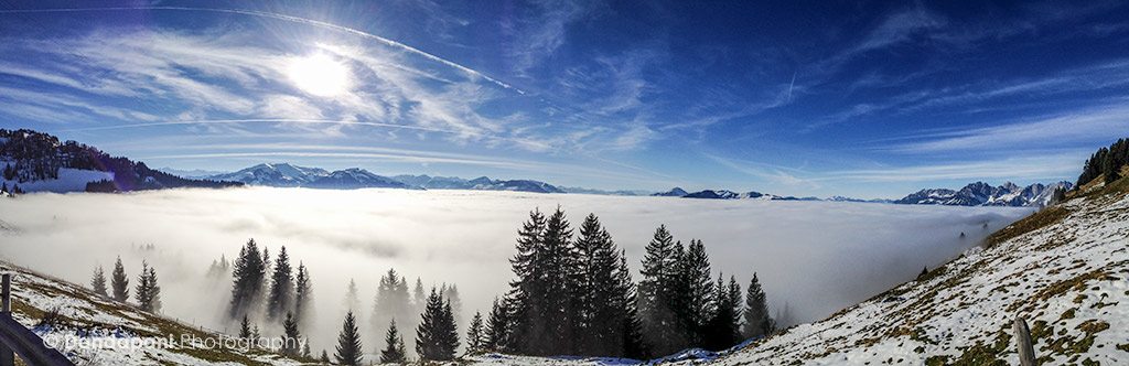 A panoramic view of the Alps from Kitzbuhel in Austria.