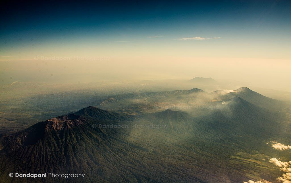 Amazing views of volcanoes for about 15 minutes of the flight. 