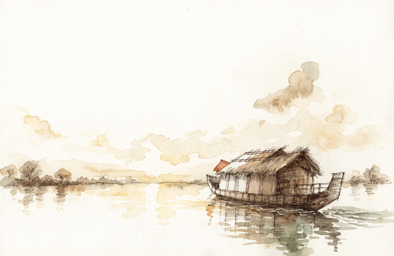 In the Backwaters of Kerala, South India