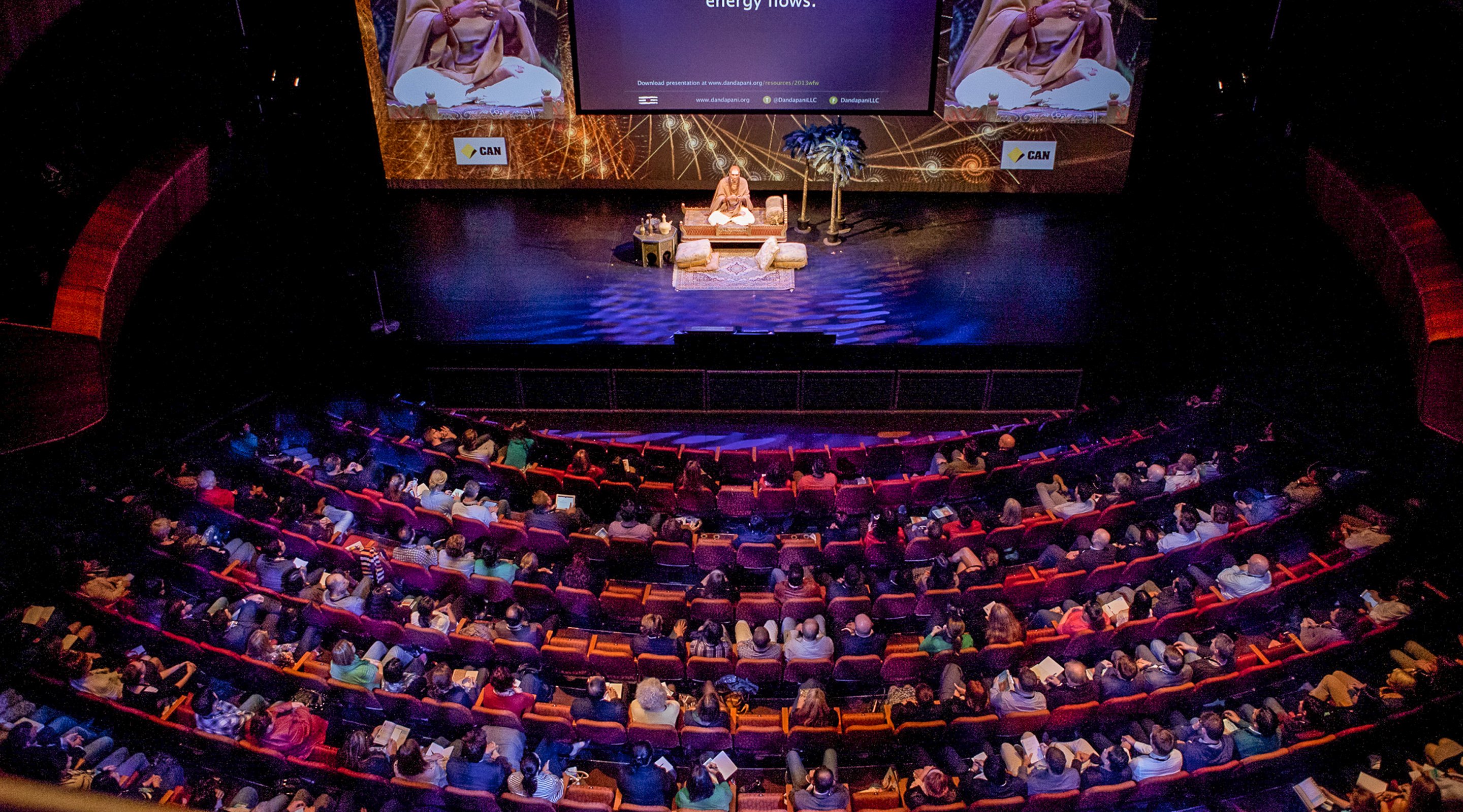 Dandapani teaching on stage during a 2017 engagement