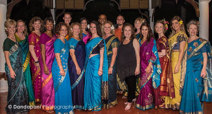Our last group photo. 18 spiritual adventurers all dressed up for our finale dinner. 