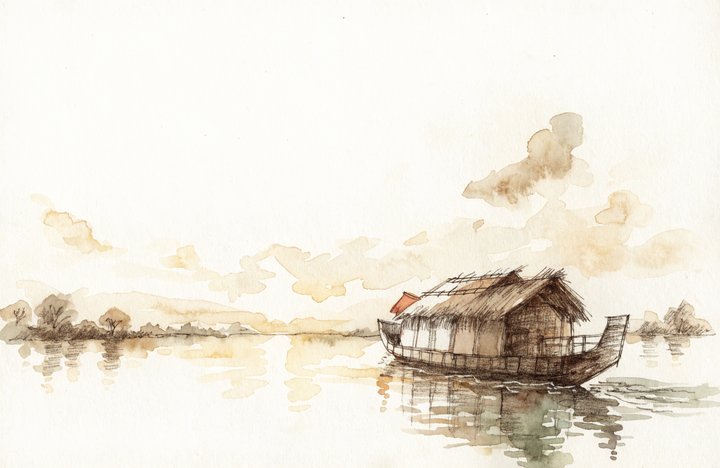 In the Backwaters of Kerala, South India