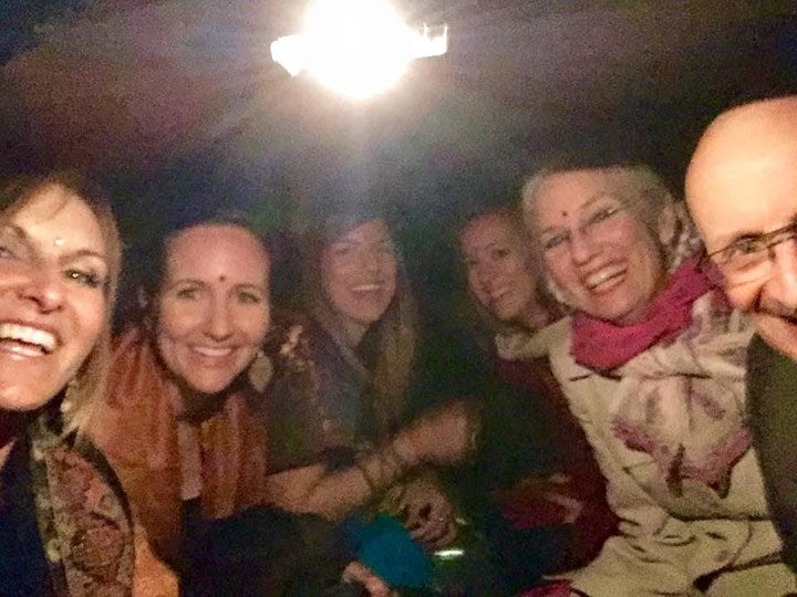 On the jeep headed to the palace. 