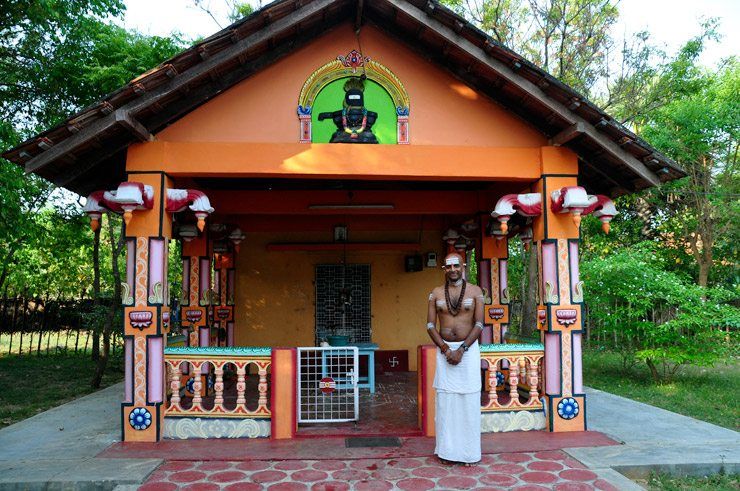 Standing in front of the Shanti Lingam Temple in Koppay, Jaffna, Sri Lanka
