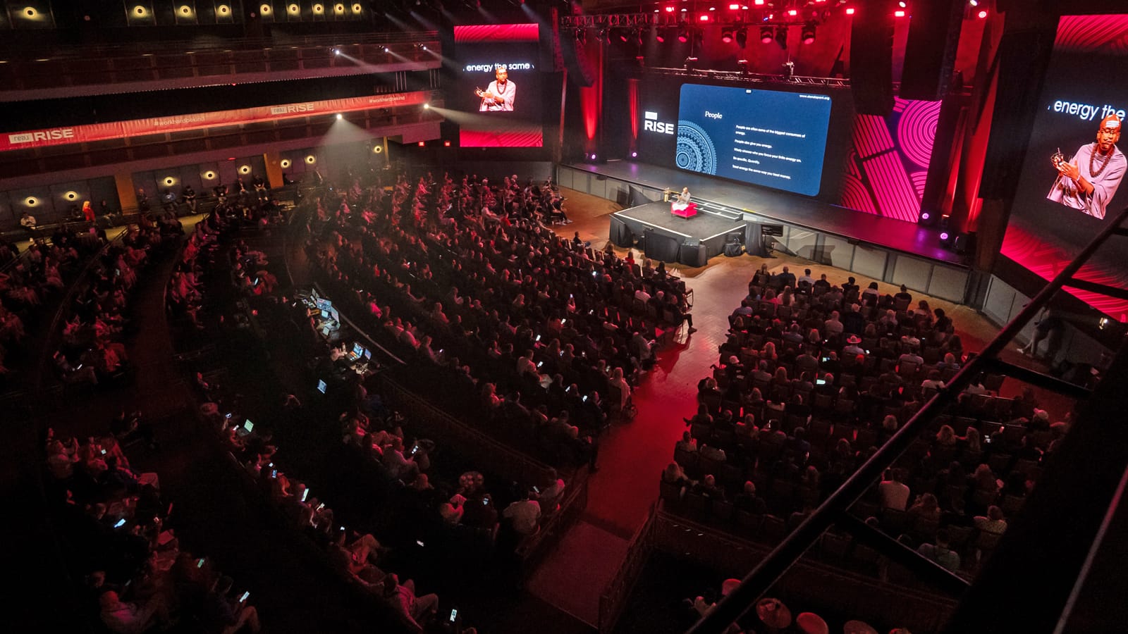 Dandapani delivering a keynote on stage in Las Vegas, USA
