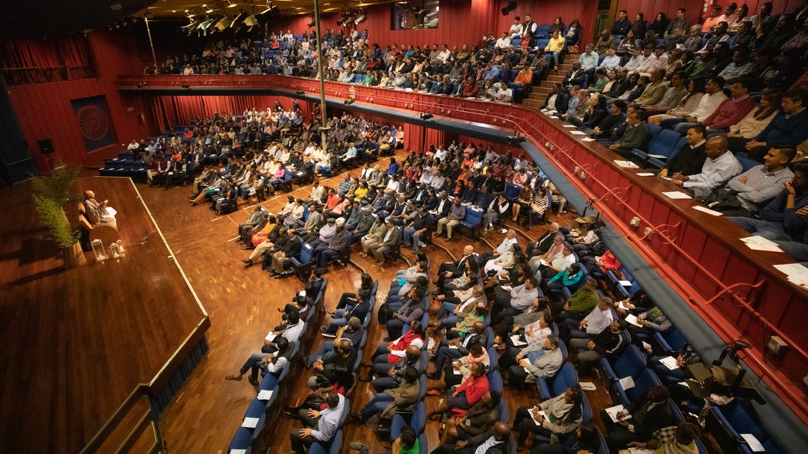 Dandapani delivering a keynote on stage in Nairobi, Kenya