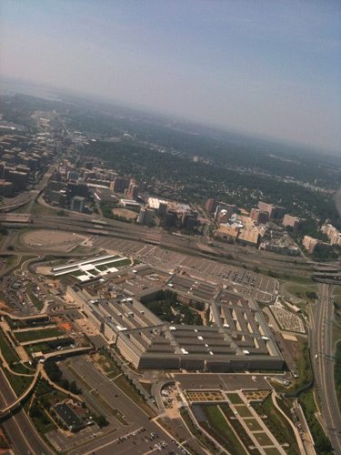 A brief stop in Washington DC. A look at the Pentagon from the sky.