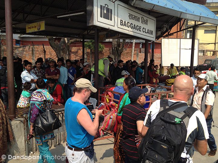 The domestic flights baggage claim in Kathmandu