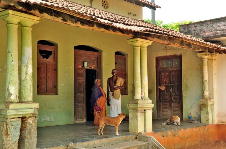 Standing at the front of the home with Mrs.Kanagaratnam of Subramuniya Kottam.