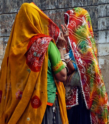 rajasthani embroidered sari women