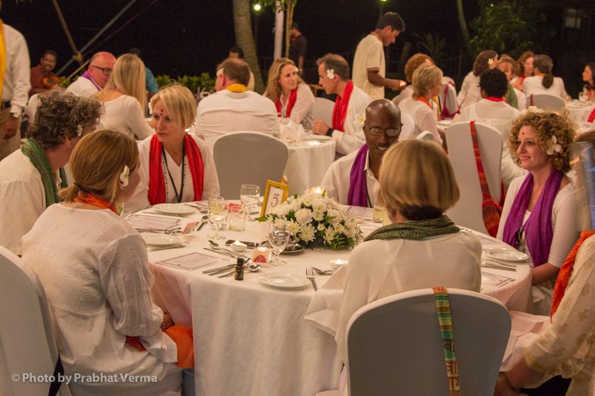 White theme for our opening night dinner.