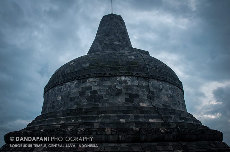 Main dome of the Borobudur temple in Central Java, Indonesia