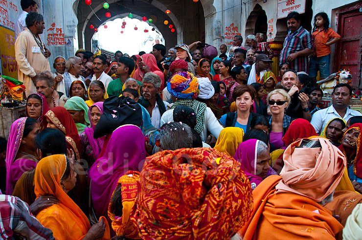 Colorful clothing in the steets of pushkar