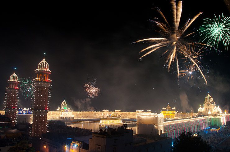 Diwali fireworks at the Golden Temple, Amritsar