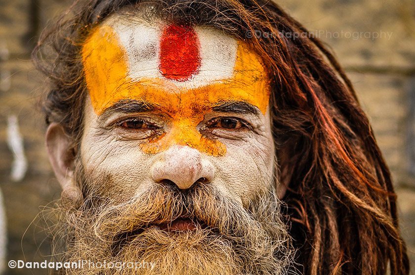 Painted Faces of Hindu Monks and Priests