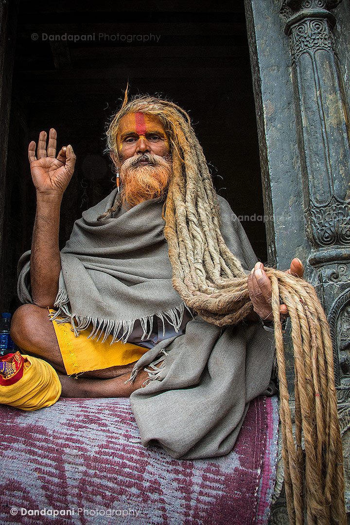 A Hindu monk that resides at the Pasupathinath temple in Kathmandu, Nepal.