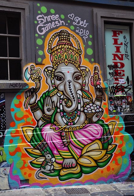 Pancha Ganapati - ganesha in graffiti in Melbourne, Australia