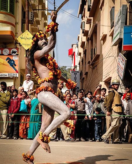 Parade of sadhus at the Kumbh Mela Festival