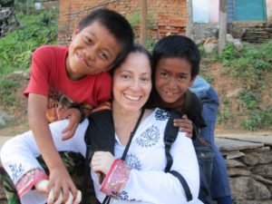 Stacey Green meets up with young Nepalese kids in Bandipur, Nepal.