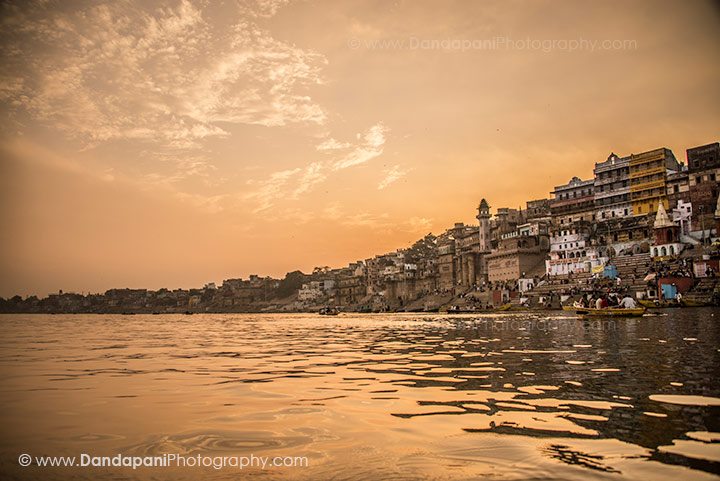 view of town and ghats from river