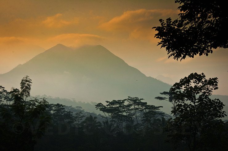 Volcano sunset in Central Java