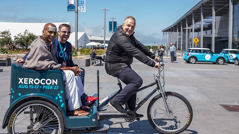 Rod Drury, founder of Xero, gives my dear friend Rob Nixon and me a ride at Xerocon San Francisco. 